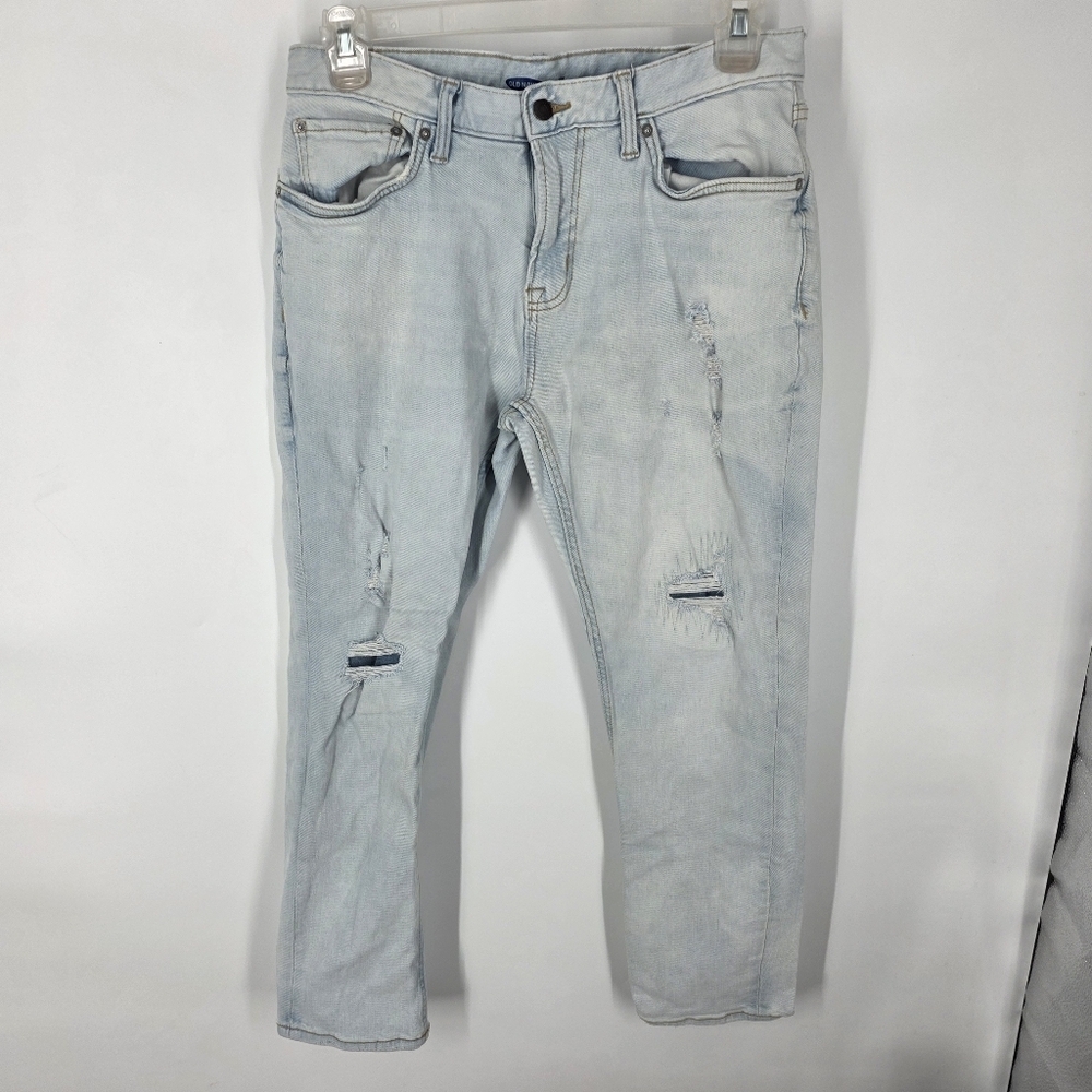 Old Navy Distressed Slim Fit Jeans Light Wash Men’s 34x30 Built-In Flex